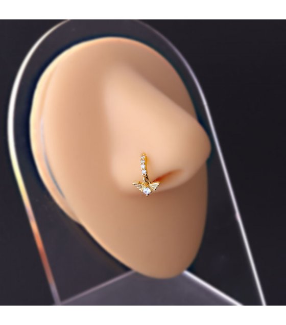 NR007 - Copper Pendant Zircon Nose Ring